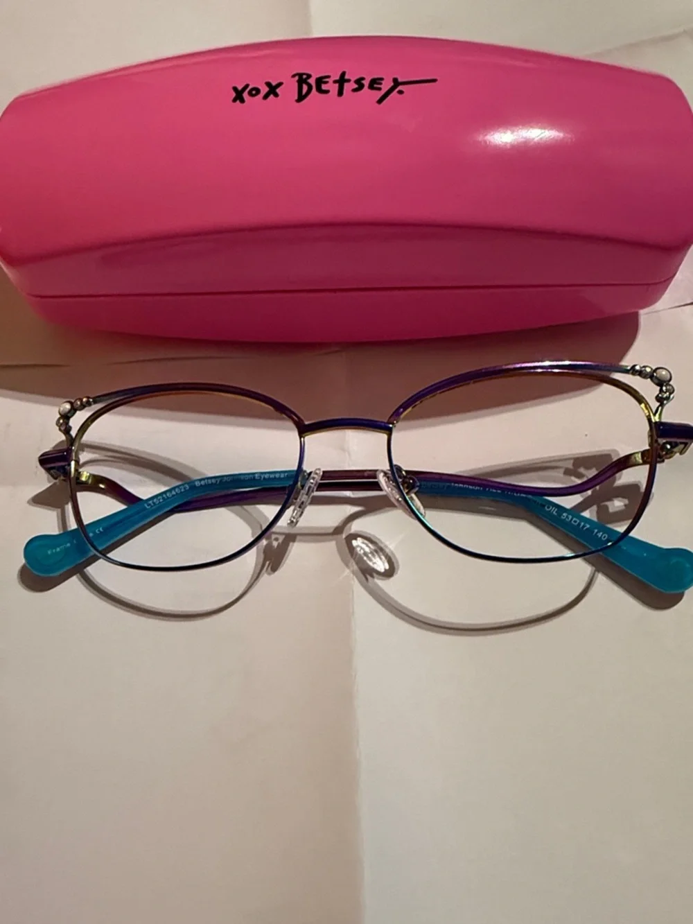 Betsey Johnson Turquoise & Purple Metal Frame No Lenses - Picture 1 of 7